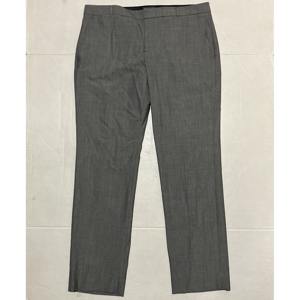 Banana Republic Size 12 Grey 95%‎ Wool Harper Slim Straight Casual Dress Pants